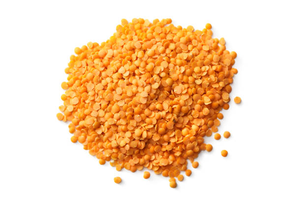 istock Beans: Red Lentil Isolated on White Background 1159889107