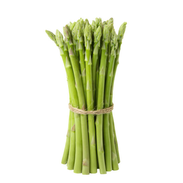 istock Fresh asparagus isolated on white background close-up 1159890131