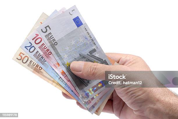 Eurobanknoten Oder Dollarnoten In Männlichen Hand Stockfoto und mehr Bilder von Am Rand - Am Rand, Devisenkurs, EU-Währung
