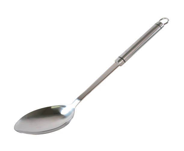 istock Stainless steel big kitchen spoon isolated on white background. 1159898281