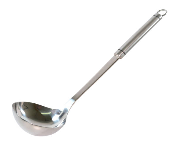 istock Stainless steel soup ladle isolated on white background. 1159898284