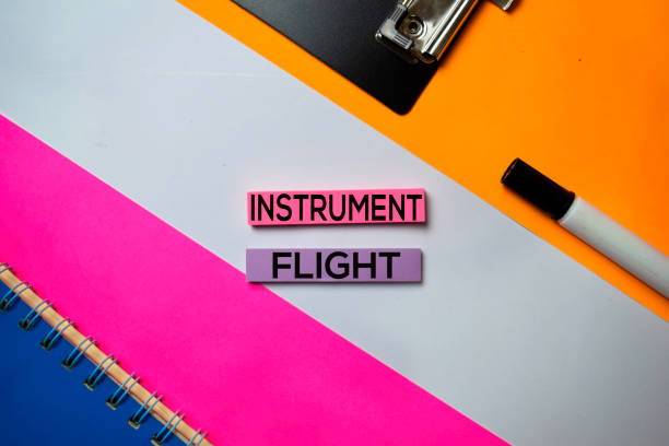 istock Instrument Flight text on sticky notes with color office desk concept 1159903972