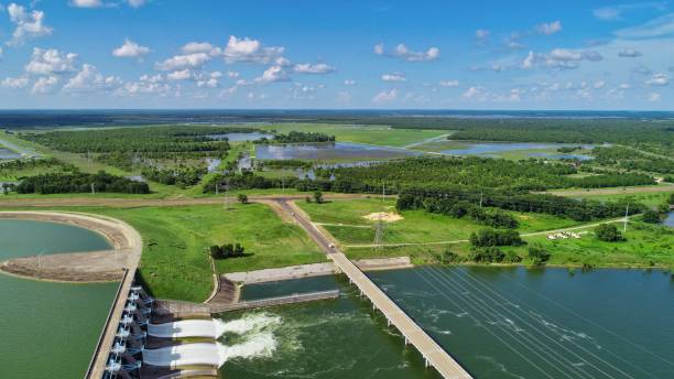 istock Dam,roads,powerlines and trees 1159914719