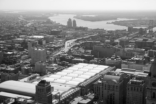 Aerial view of downtown Philadelphia, Pennsylvania, USA