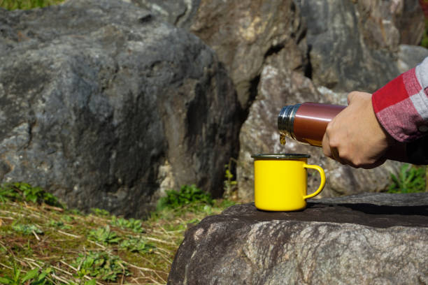 istock Image of a break on the way to mountain climbing 1159929036
