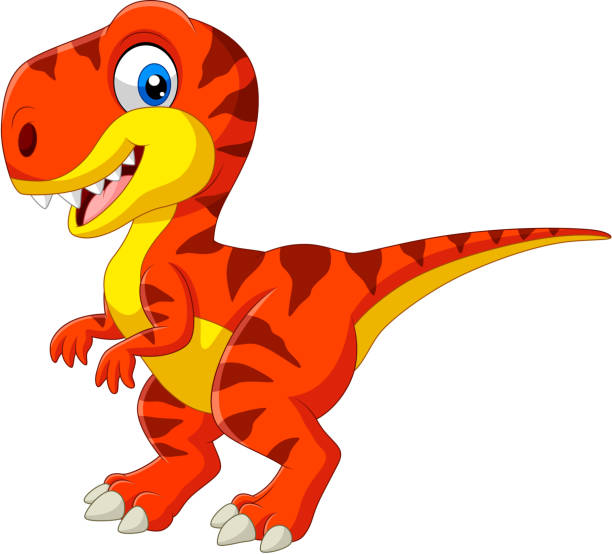 Cartoon Tyrannosaurus Isolated On White Background Stock Illustration -  Download Image Now - Dinosaur, Cute, Red - iStock