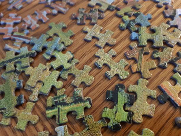 istock Random pieces of a jigsaw puzzle. 1159939473