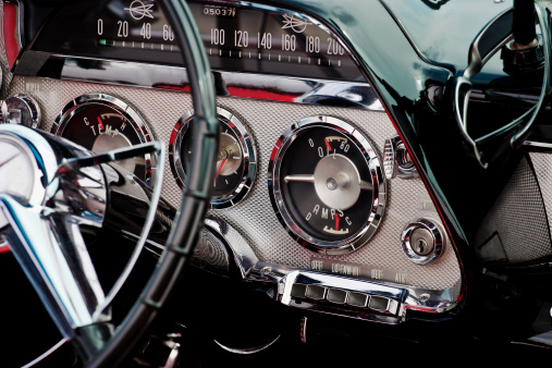 Interior Details Of An Vintage Retro Car