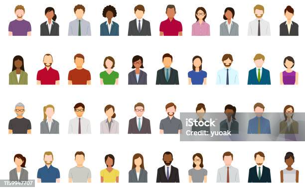 Set Of Abstract Business People Avatars Stock Illustration - Download Image Now - People, Icon, Avatar