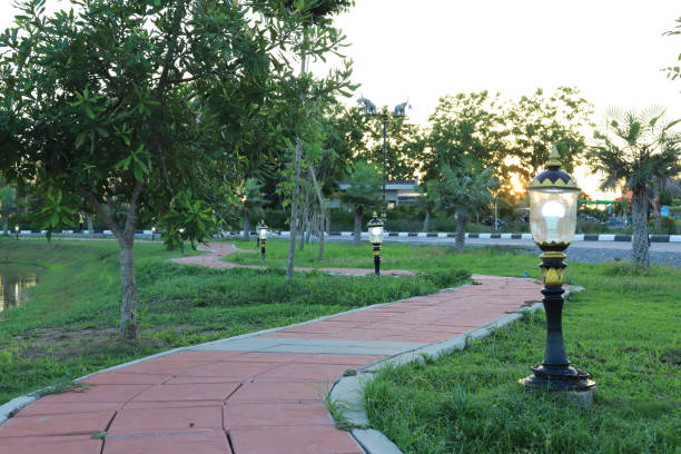 istock Walkways in the park between the sunsets. 1159947812