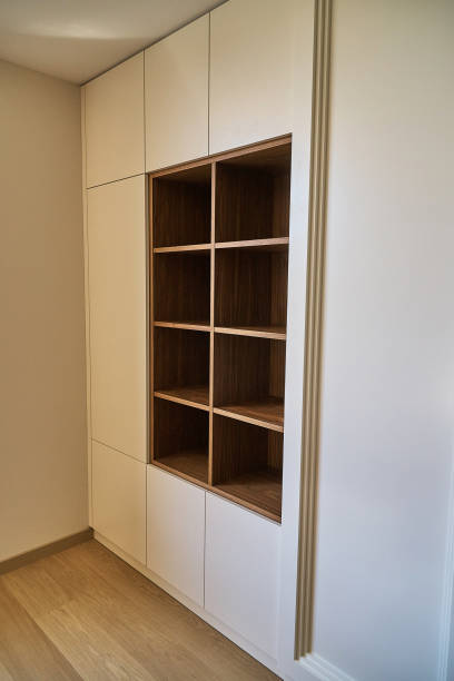 istock Design of wooden bookcase for modern office 1159948056