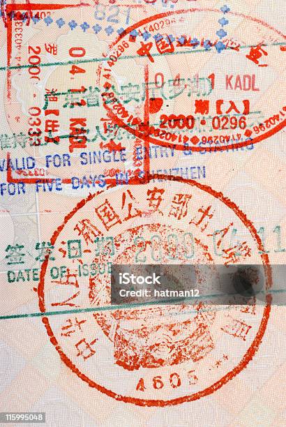 Chińska Pieczęć Służb Celnych - zdjęcia stockowe i więcej obrazów Język chiński - Język chiński, Kultura chińska, Paszport