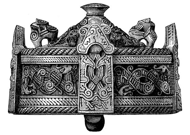 ilustrações, clipart, desenhos animados e ícones de fíbula em forma de caixa (broche) tipo gotlandic - brooch old fashioned jewelry rococo style