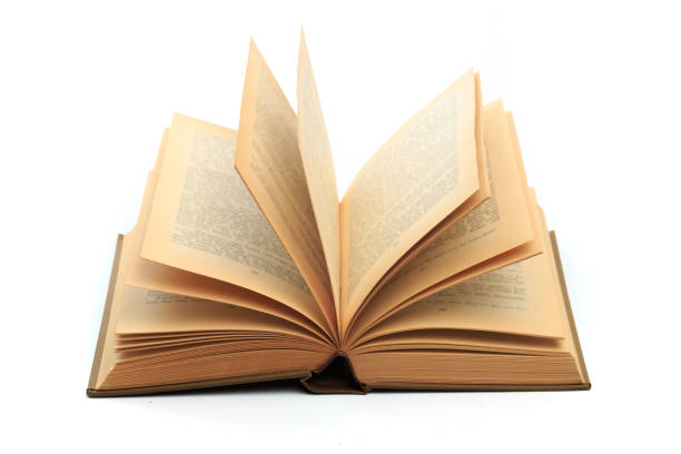 istock open vintage book isolated on a white background -Image 1159952135