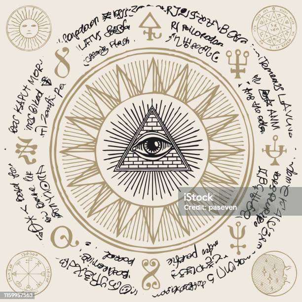 Allseeing Eye Of God Inside Triangle Pyramid Stock Illustration - Download Image Now - Illuminati, Paranormal, Third Eye