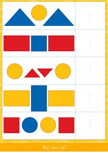 Vector illustration of Matching game with Dienes blocks