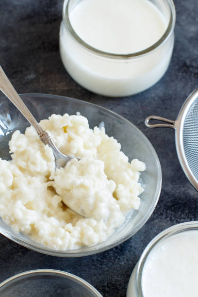 istock Kefir grains and  fermented drink kefir 1159959979