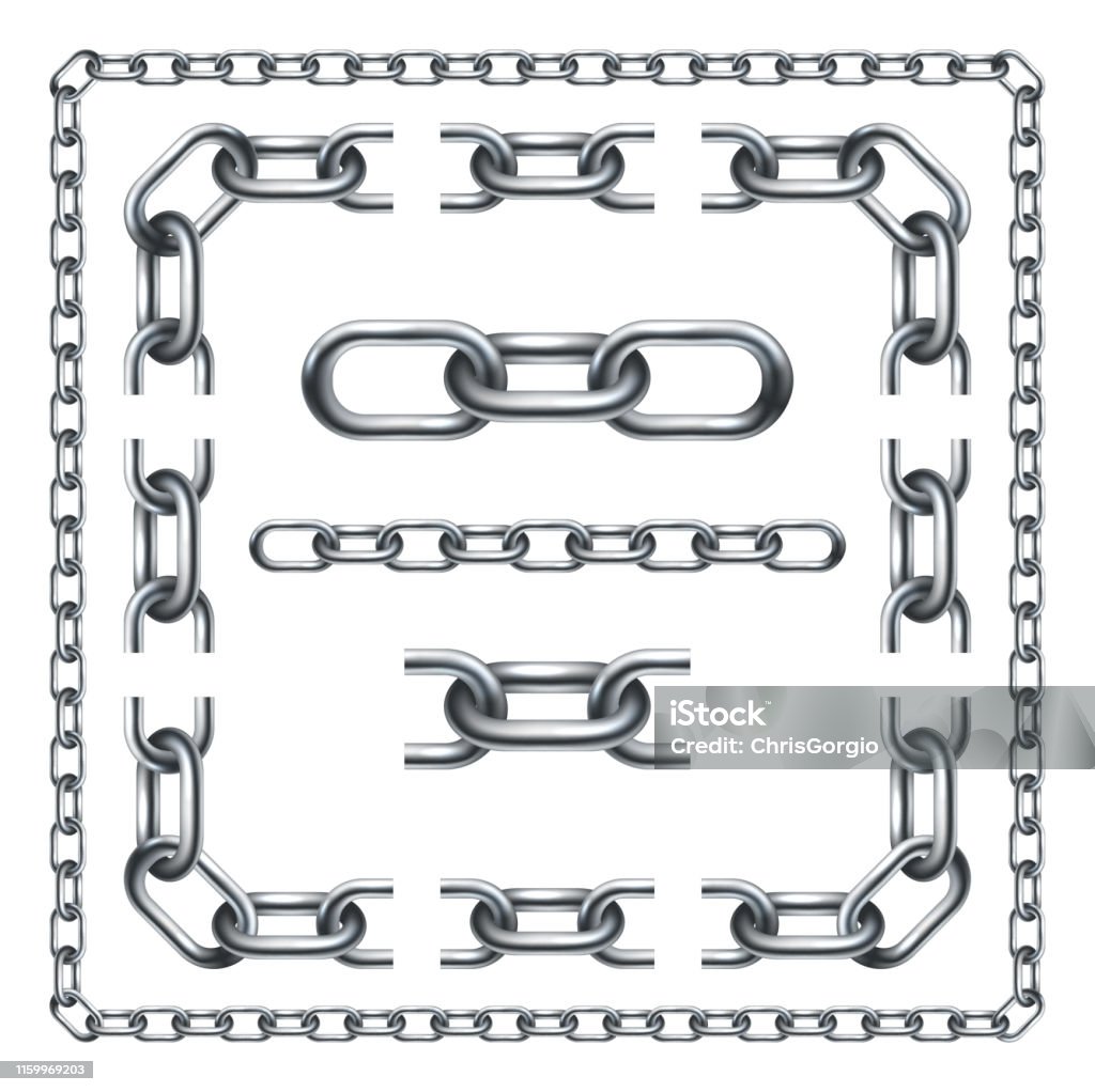 Chain Image Design Chain Links Graphic Design Set Stock Illustration - Download Image Now ...