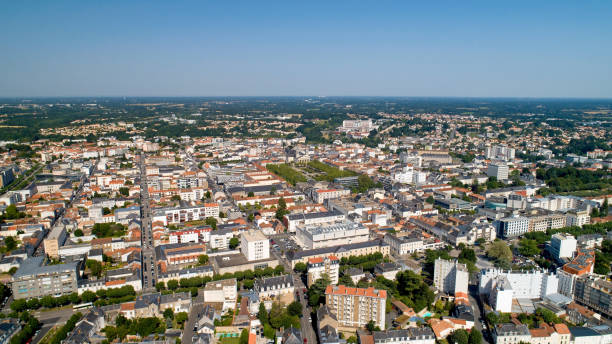 Aerial photo of La Roche sur Yon stock photo