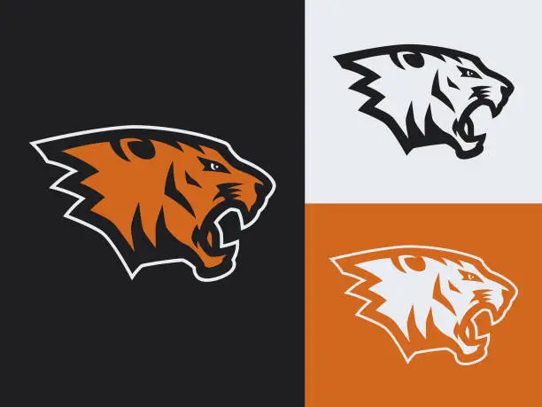 Vector illustration of Puma Head Mascot Multiple Versions