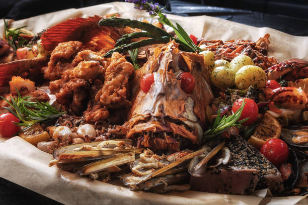 istock Dish of seafood. Assorted seafood. 1159975449