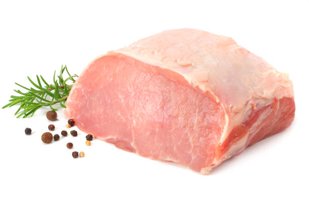 istock Raw pork meat isolated on white background 1159976430