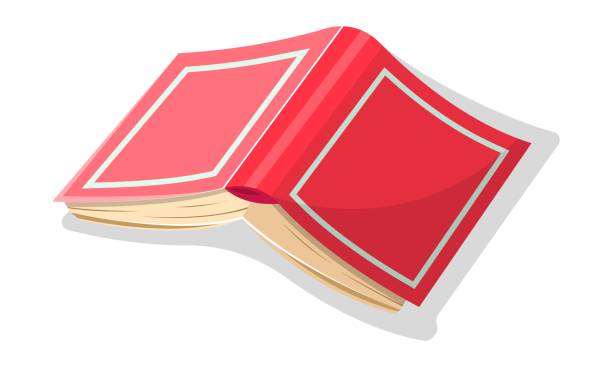 illustrations, cliparts, dessins animés et icônes de ouvrez le livre épais rouge inversé dans la veste dure. icône de dessin animé de vecteur pour les projets littéraires et éducatifs - literary