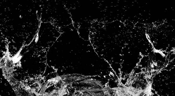 istock Water splash isolated on black background 1159978264
