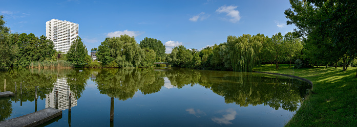 Panorama from 7 pictures - Location: fennpfuhl, Lichtenberg, local recreation, nature in the city