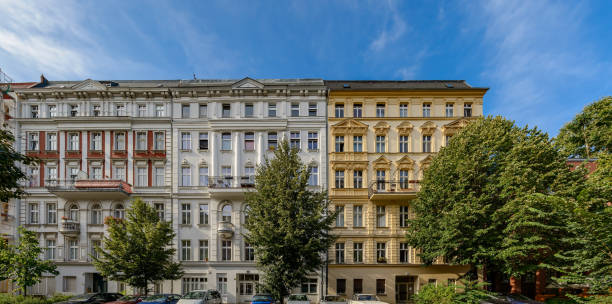 Facade of a listed old building in Berlin-Moabit stock photo