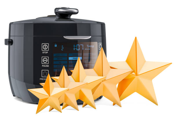 istock Customer rating of multicooker, concept. 3D rendering isolated on white background 1159980930