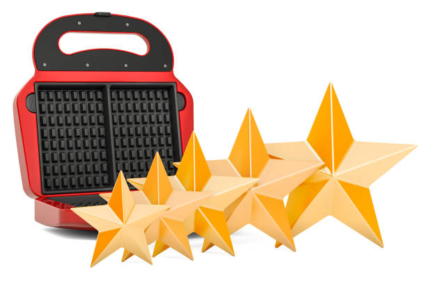 istock Customer rating of waffle iron, concept. 3D rendering isolated on white background 1159981020