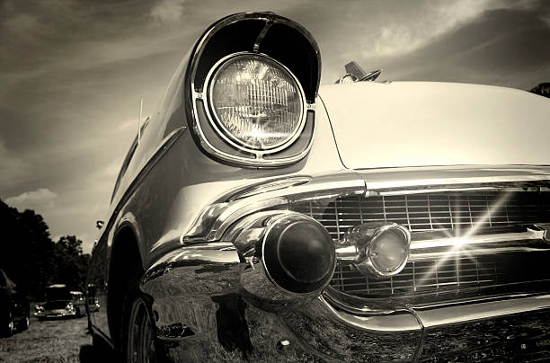 istock Vintage car in black and white 115998133