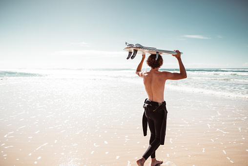 surfer have fun on the beach in australia