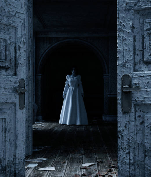 istock ghost woman in haunted house 1159984204