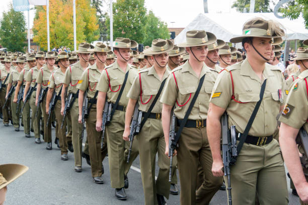 Anzac Day Parade, Wodonga, Australia stock photo