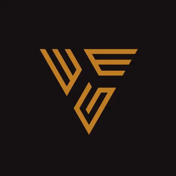 Vector illustration of WEG triangle gold geometric logo design