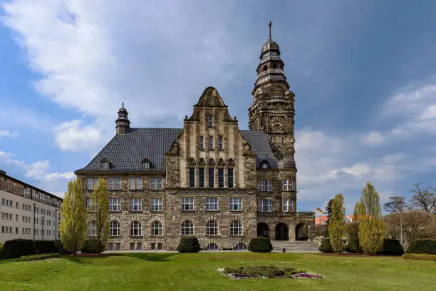 Photo of Magnificent south facade of the Wittenberge city hall, view from 