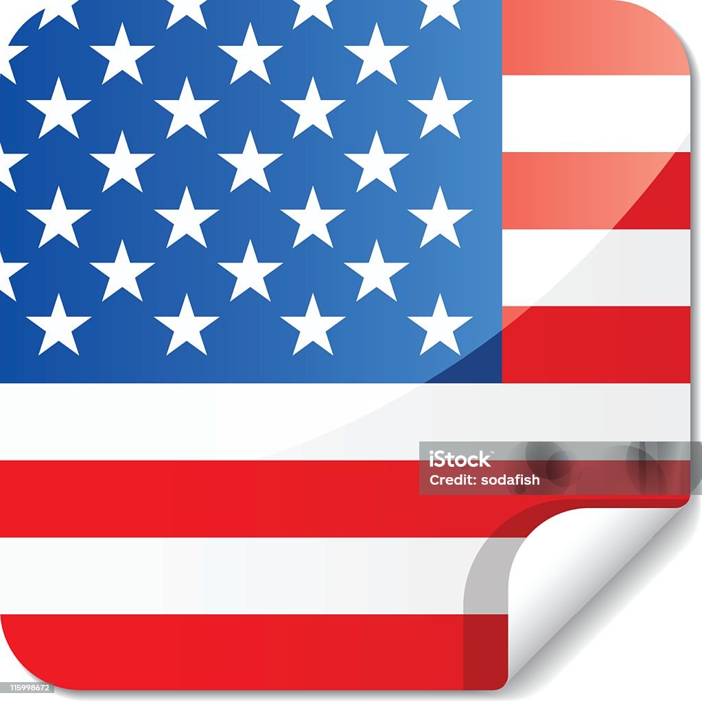 粘着性の/米国の旗 - アイコンのロイヤリティフリーベクトルアート