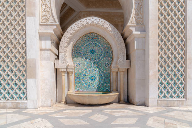 istock Facade of the Hassan II mosque. Ablution bath. 1159987621