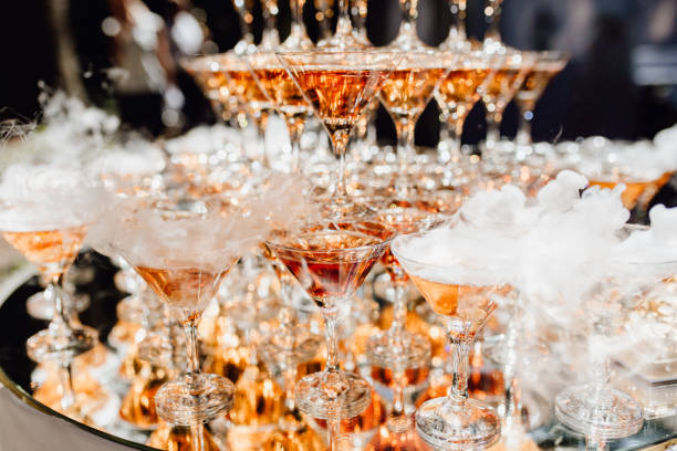 istock Beautiful Composition from Glasses with Champagne 1159987797