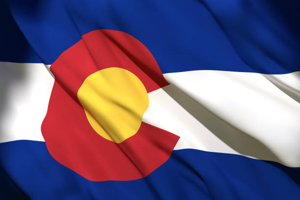 istock 3d rendering of Colorado State flag 1159989596