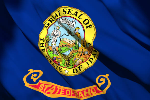 istock 3d rendering of Idaho State flag 1159989638