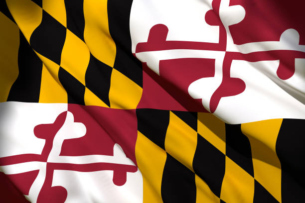 istock 3d rendering of Maryland State flag 1159989735