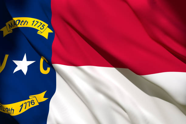 istock 3d rendering of North Carolina State flag 1159990377