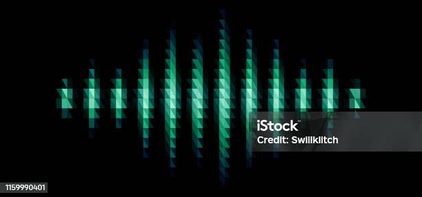 Sound Filtering Image Vector Stock Audio Or Music Shiny Sound Waveform With Triangular Filter Stock ...