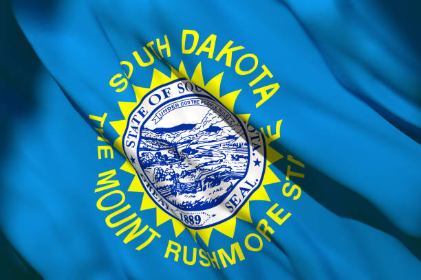 istock 3d rendering of South Dakota State flag 1159990438