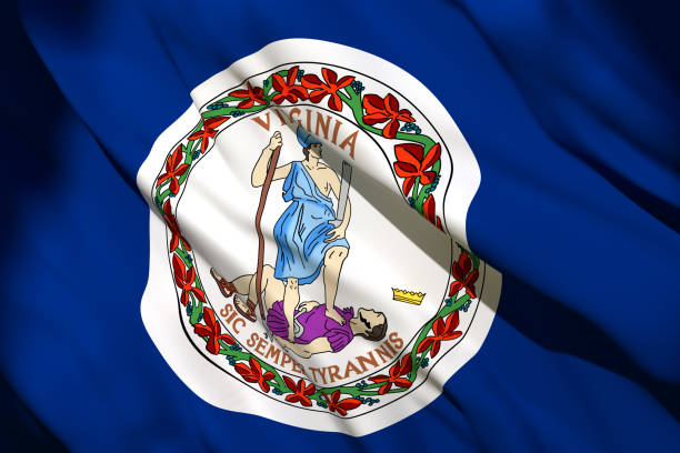 istock 3d rendering of Virginia State flag 1159990510