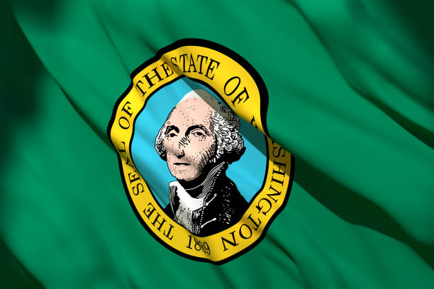 istock 3d rendering of Washington State flag 1159990513