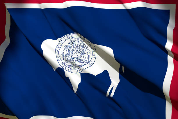 istock 3d rendering of Wyoming State flag 1159990546